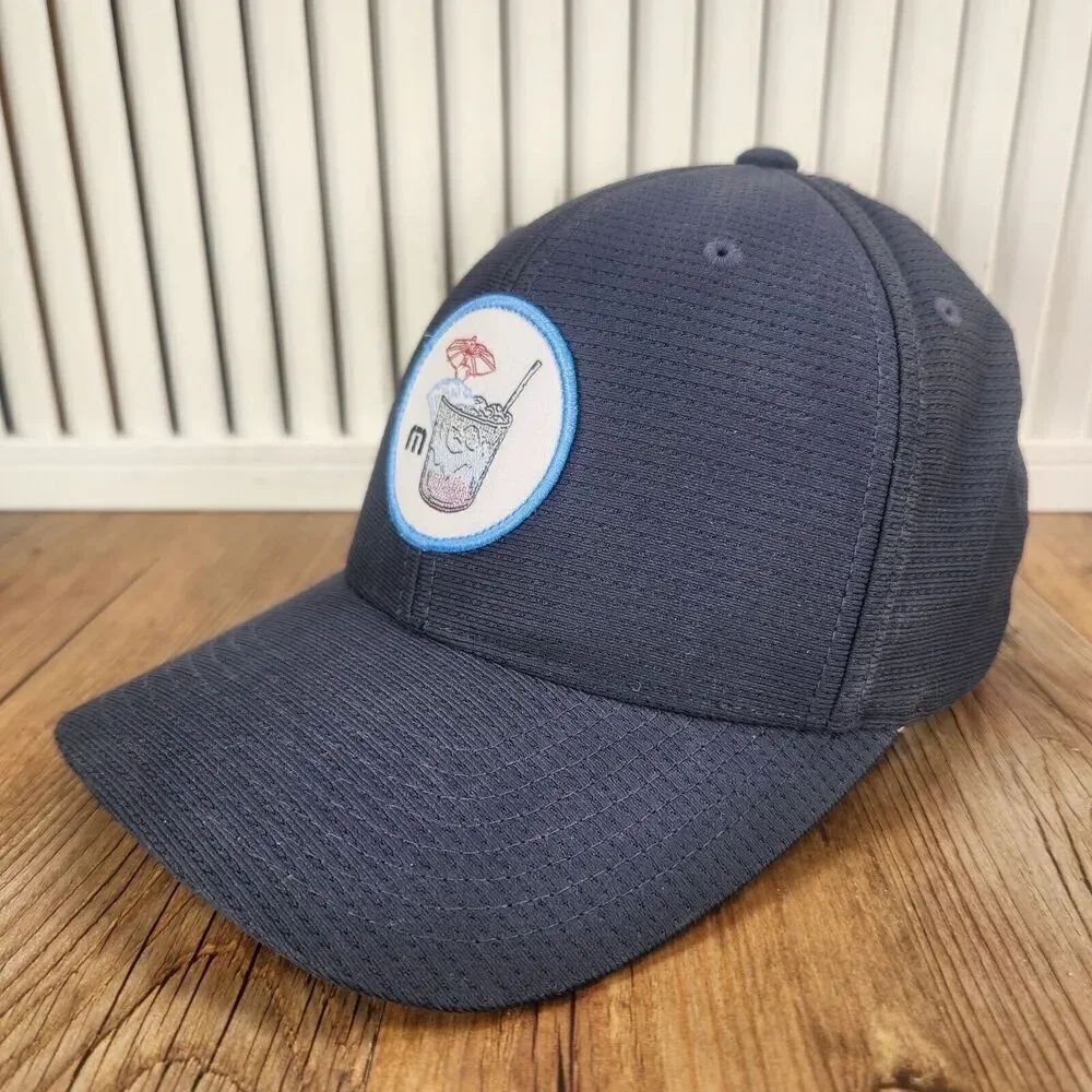 Travis Mathew Sunday Snapback Adjustable Hat Cap Navy Blue Golf Sports Active